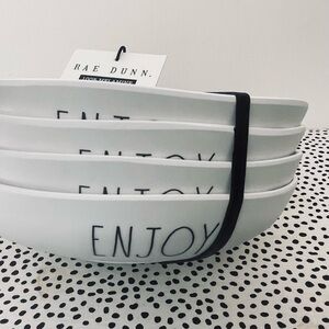 NWT Rae Dunn "ENJOY”Melamine
Dinner Bowls Set of 4